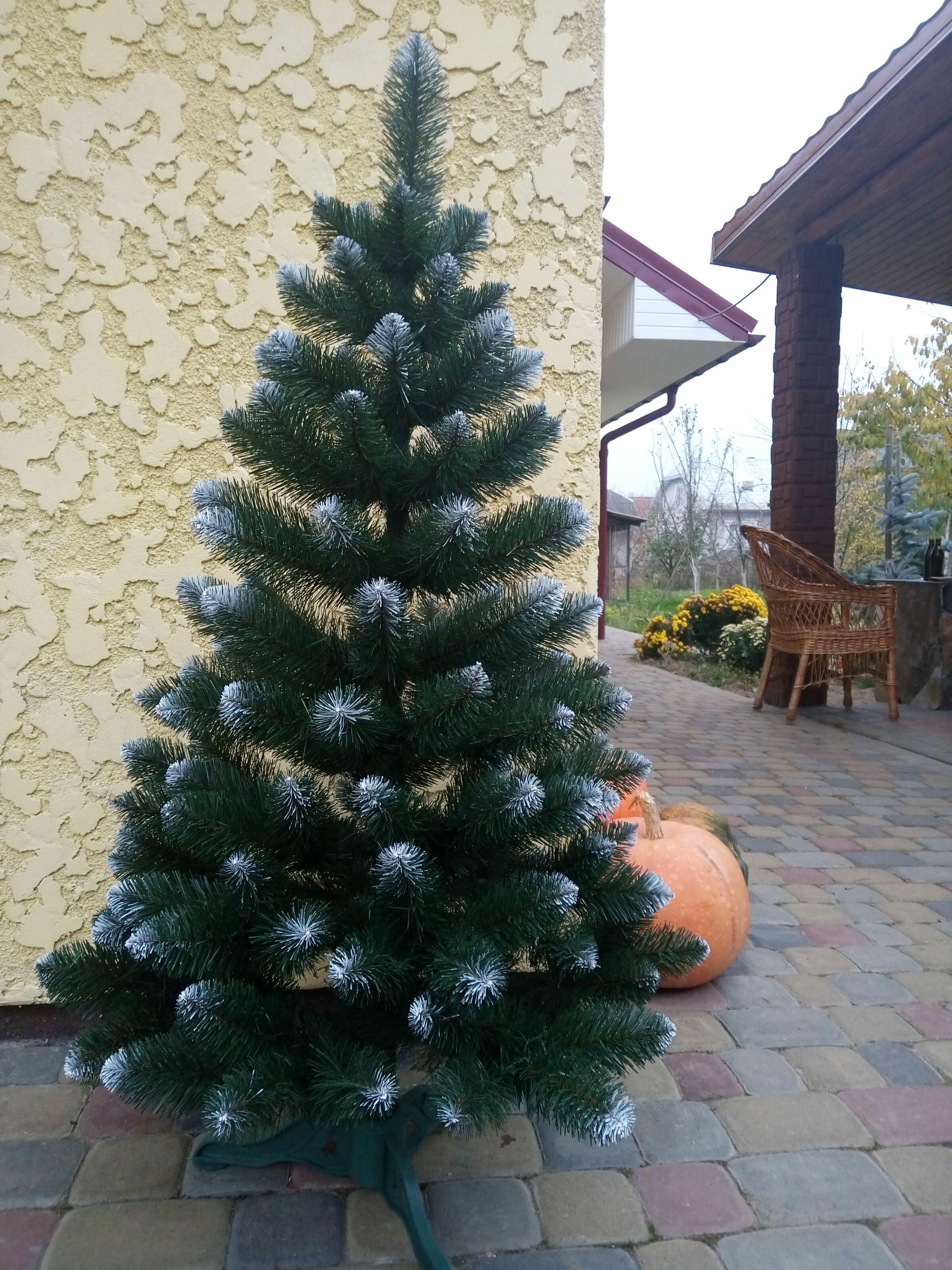 Елка искусственная Хатинка Снежная Королева с заснеженными кончиками и подставкой 1,30 м Зеленый (С.К-130) - фото 2