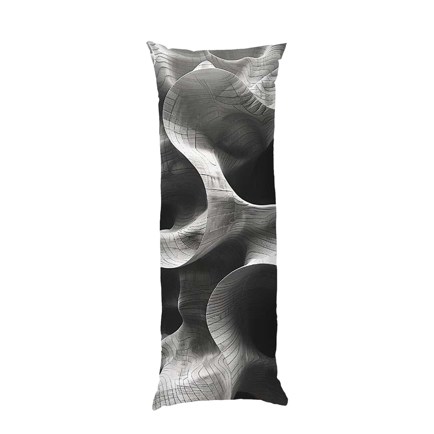 Подушка дакімакура Gray waves Abstract drawing габардин 180х60 см (113868-4)