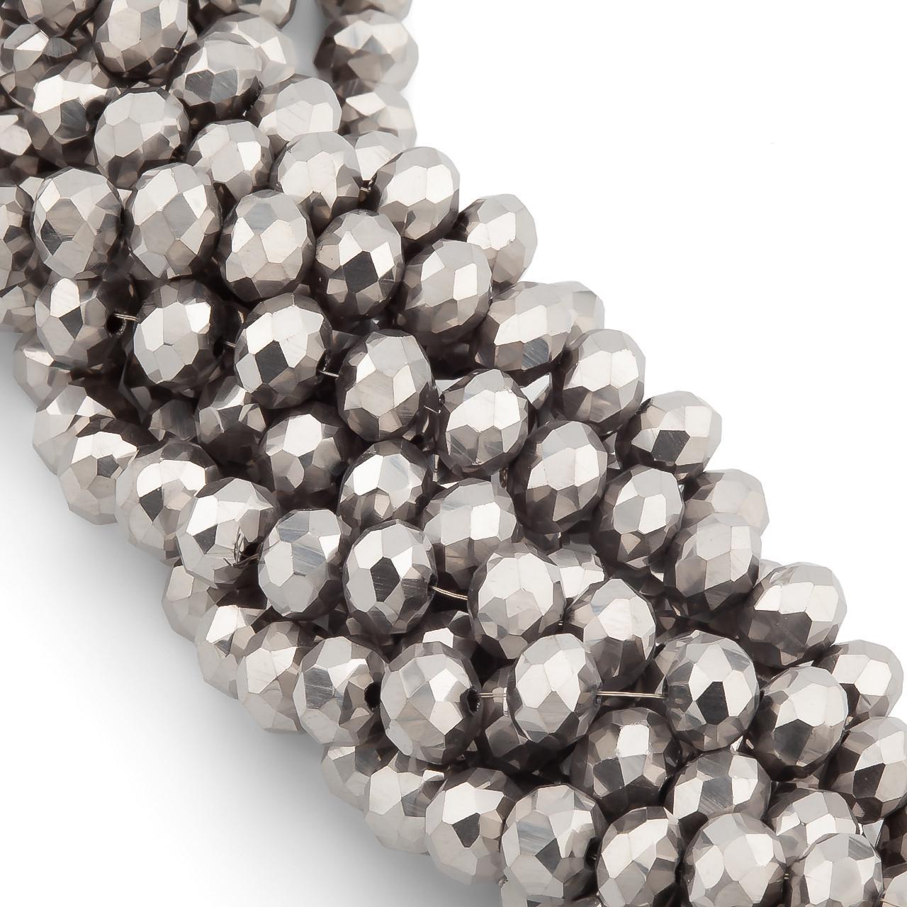 Бусины Swarovski огранки рондель 3х2,5 мм 38 см 160 шт. Платиновый/Металлик (БС2128а01)
