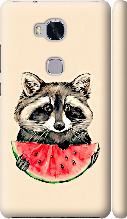 Чехол на Huawei Honor 5X Енотик с арбузом (4605m-176-42517)