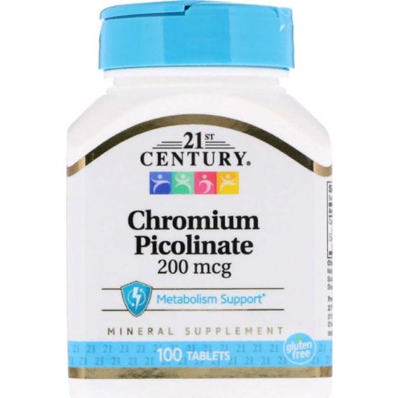 Микроэлемент Хром 21st Century Health Care Chromium Picolinate 200 mcg 100 Tabs (CEN-21368)