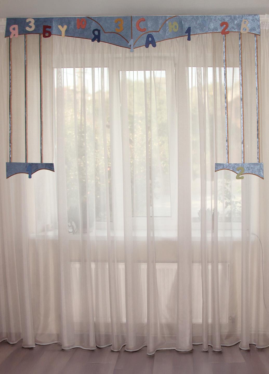 Ламбрекен жесткий Firanka Буквы 2 м Голубой (83_1ж)