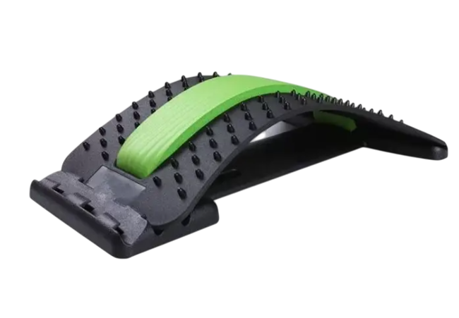 Массажер мостик ортопедический для спины усиленный MAGIC BACK SUPPORT 3 уровня гибкости Черный/Зеленый (1248)