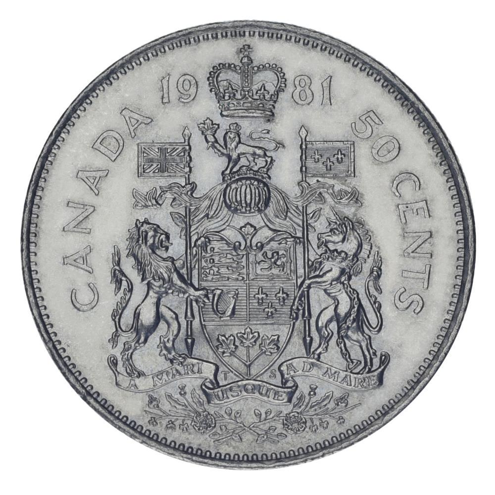 Коллекционная монета Канада 50 центов 1981 F-VF (М23419)