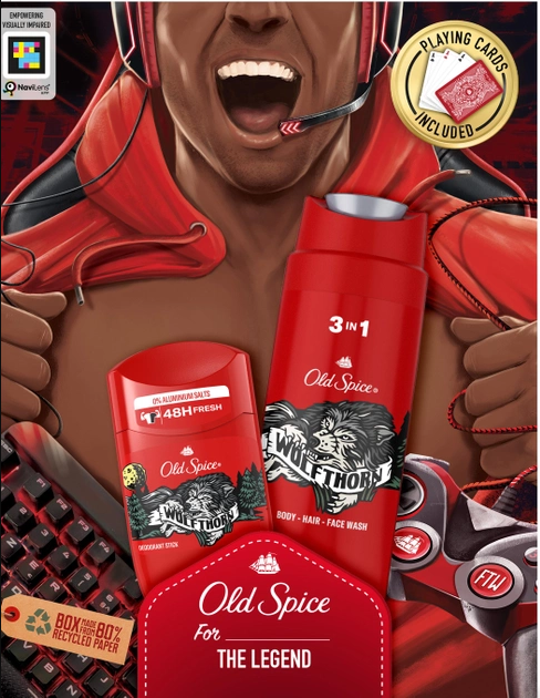 Подарунковий набір OLD SPICE Wolfthorn Гель 250 мл/Стік 50 мл/Карти (8700216131629)