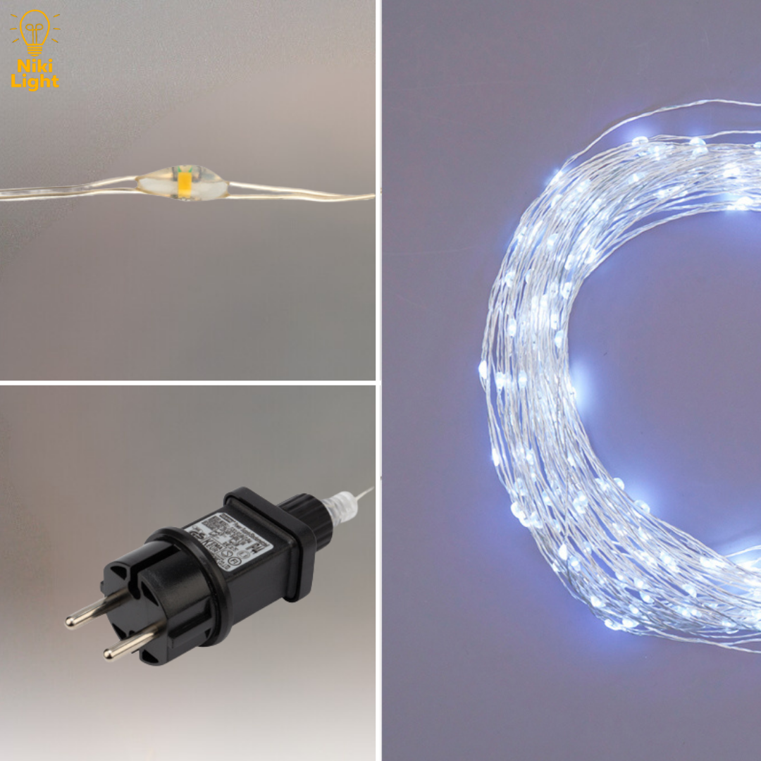 Гірлянда Капля роси з режимами 500 лед Niki Light на пульті 220В 50 м Білий (1996312195) - фото 9