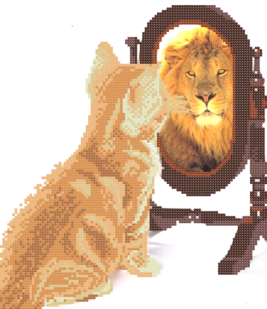 Схема для вышивки бисером Величественный лев