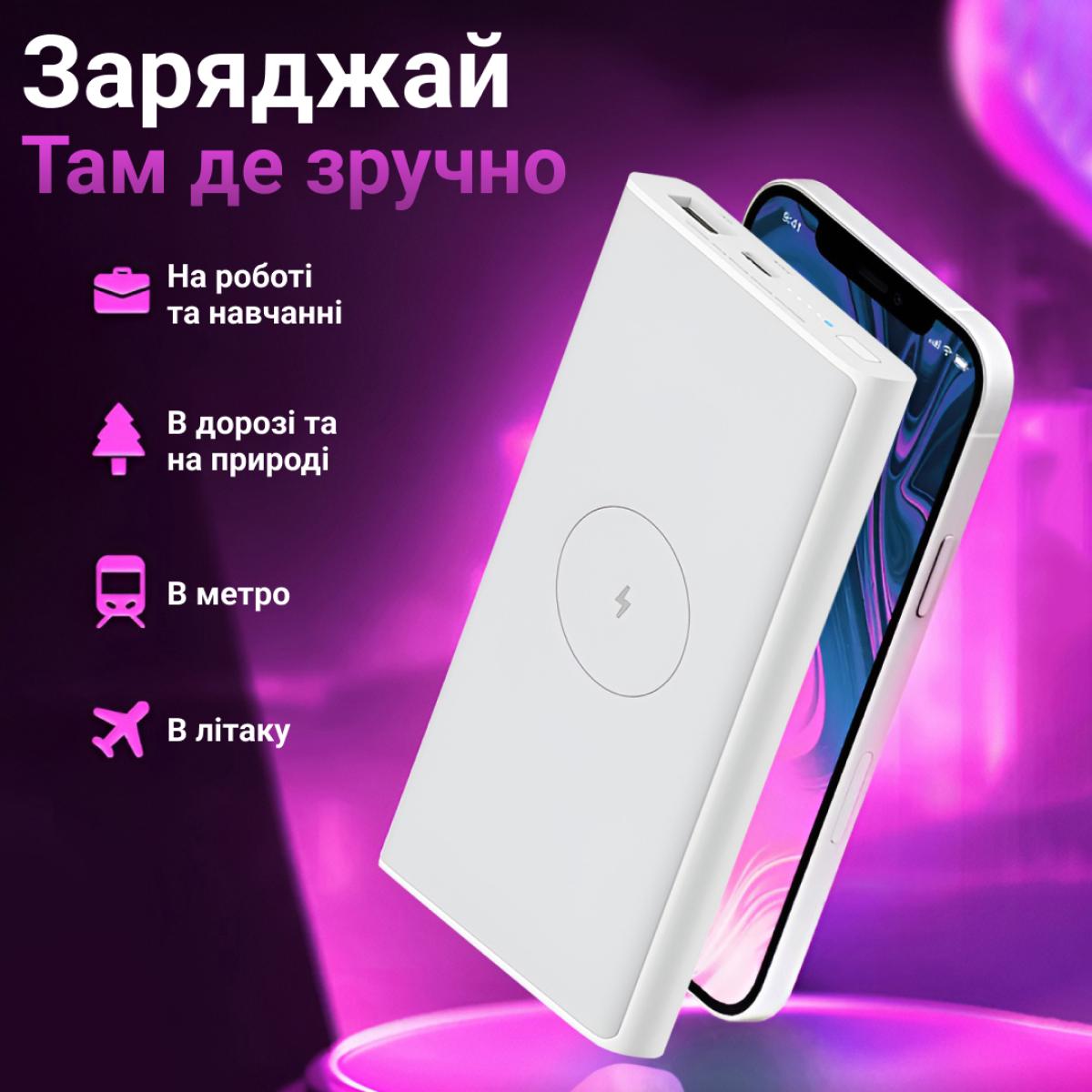 Повербанк 10000 mAh с беспроводной зарядкой USB-C/USB-A (20966230) - фото 5