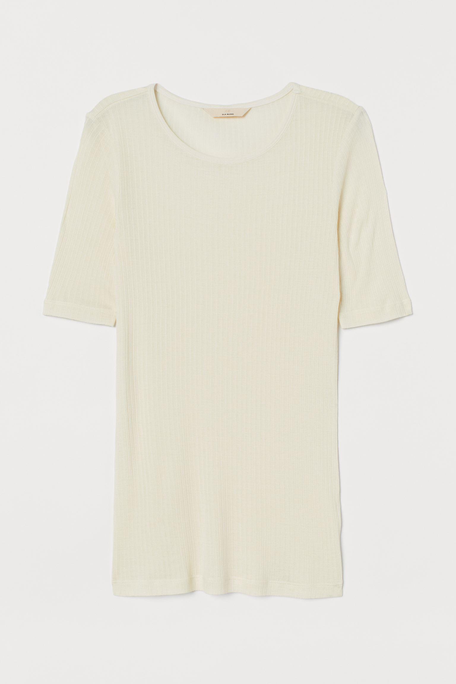 Футболка H&M XS Кремовый (12037745431)