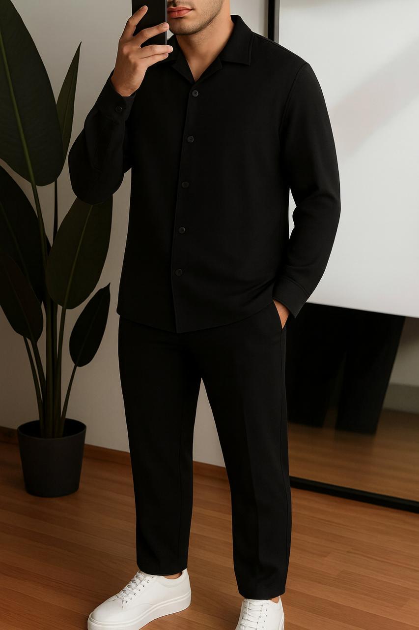 Костюм мужской классический Tiar A0126 рубашка/штаны L Черный (A0126/2) - фото 1