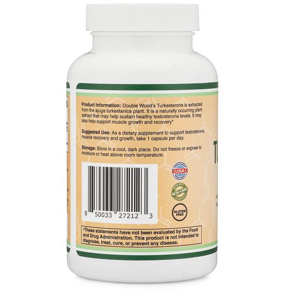Тестостероновый комплекс Double Wood Ajuga Turkestanica Extract 500 mg Standardized to 10% Turkesterones 120 Caps - фото 2