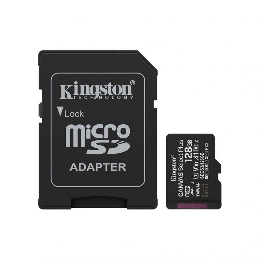 Карта памяти Kingston Canvas Select Plus MicroSDXC 128GB Class 10 UHS-I R150MB/s + SD-адаптер (SDCS3/128GB)