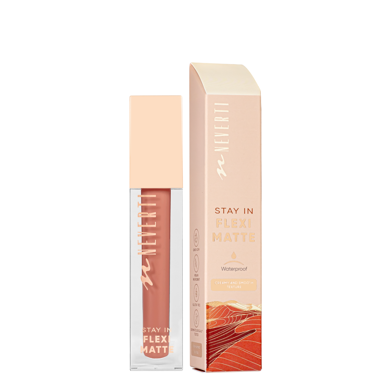 Помада для губ матовая водостойкая Neverti Matte Liquid Lipstick NP801 001 Oh la la Бежевый светлый