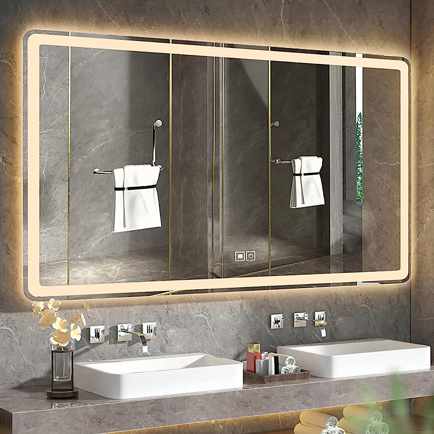 Зеркало Dim Dzerkal ADIA с LED-подсветкой/сенсорным управлением/подогревом 90х70 см (11924)