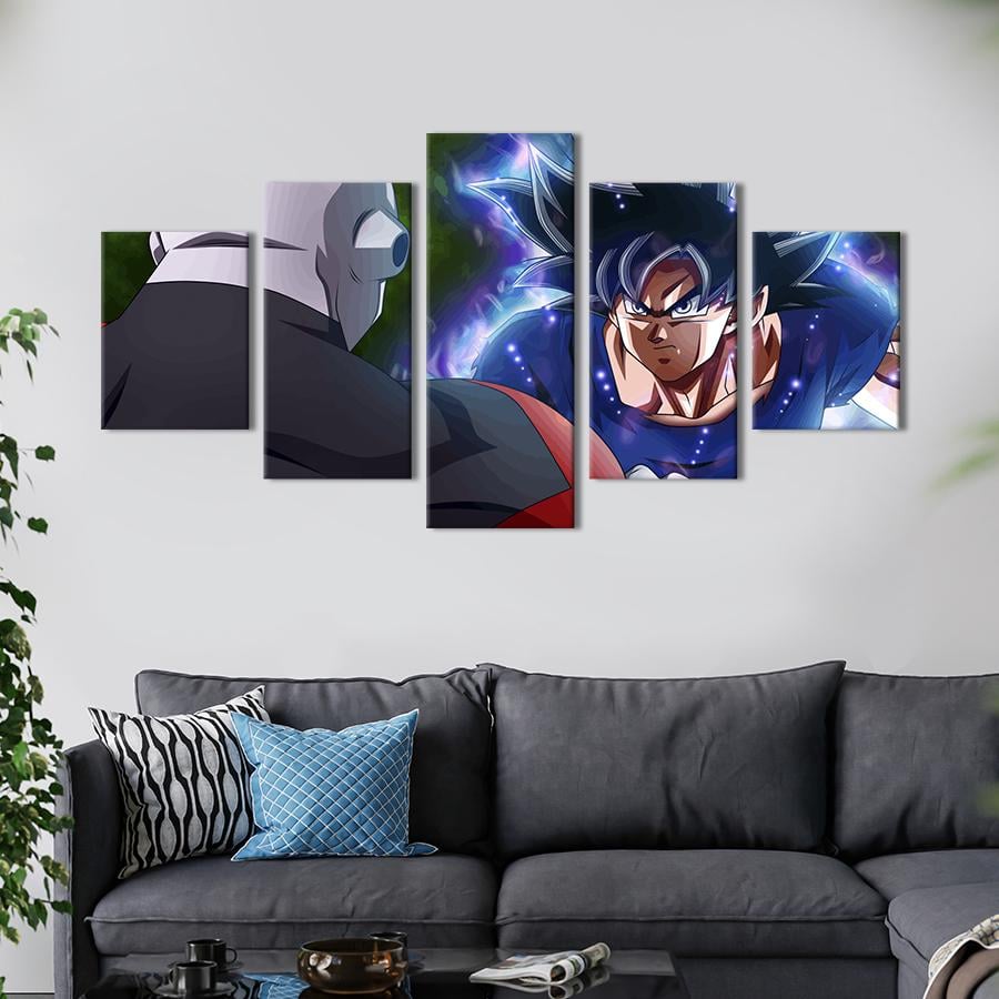 Картина на холсте Cон Гоку против Джирена из аниме Драконий Жемчуг 187x94 см (1425-52)