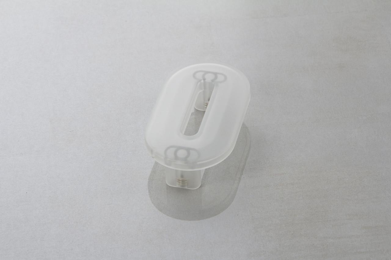 Мебельная ручка Poliplast цифра ноль РП-0 Прозрачный белый (16110)