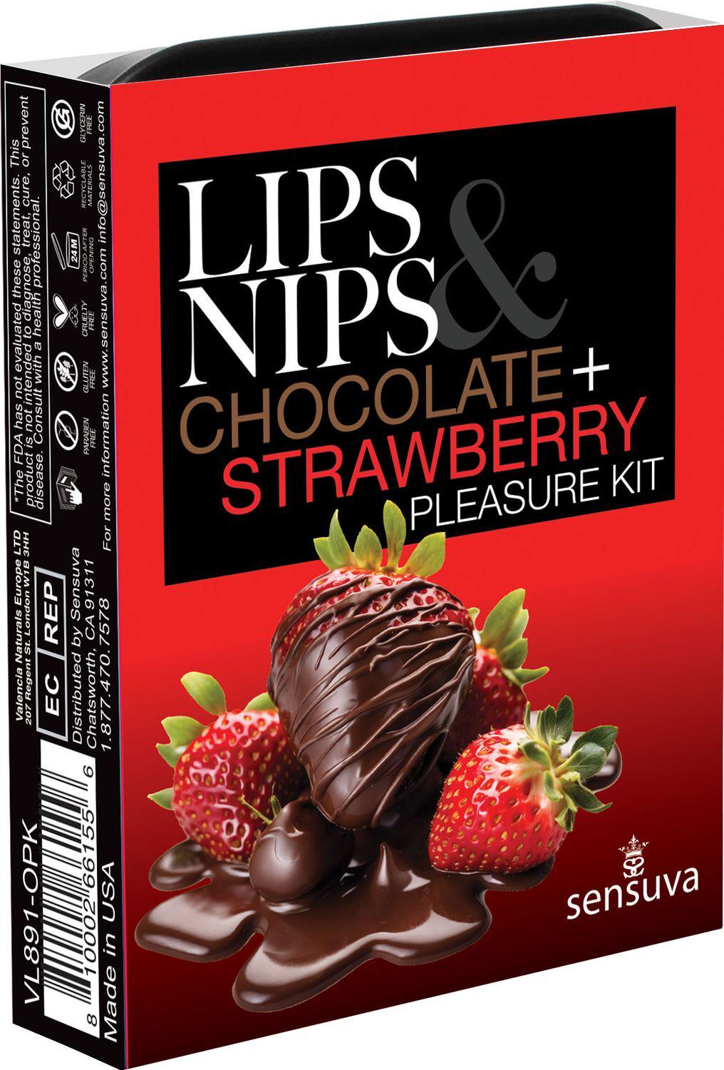 Подарочный набор Sensuva Lips & Nips Pleasure Kit - Chocolate Strawberry 2x4 г Подарочный набор Sensuva Lips & Nips Pleasure Kit - Chocolate Strawberry 2x4 г