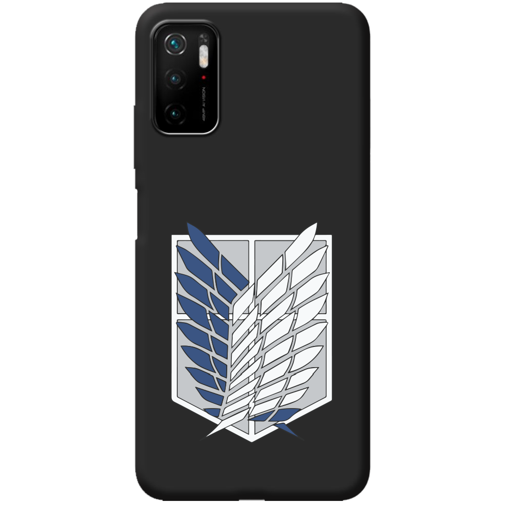 Чохол BoxFace Poco M3 Pro Атака Титанів Крила Свободи Чорний силікон (42474-bk88-44013)