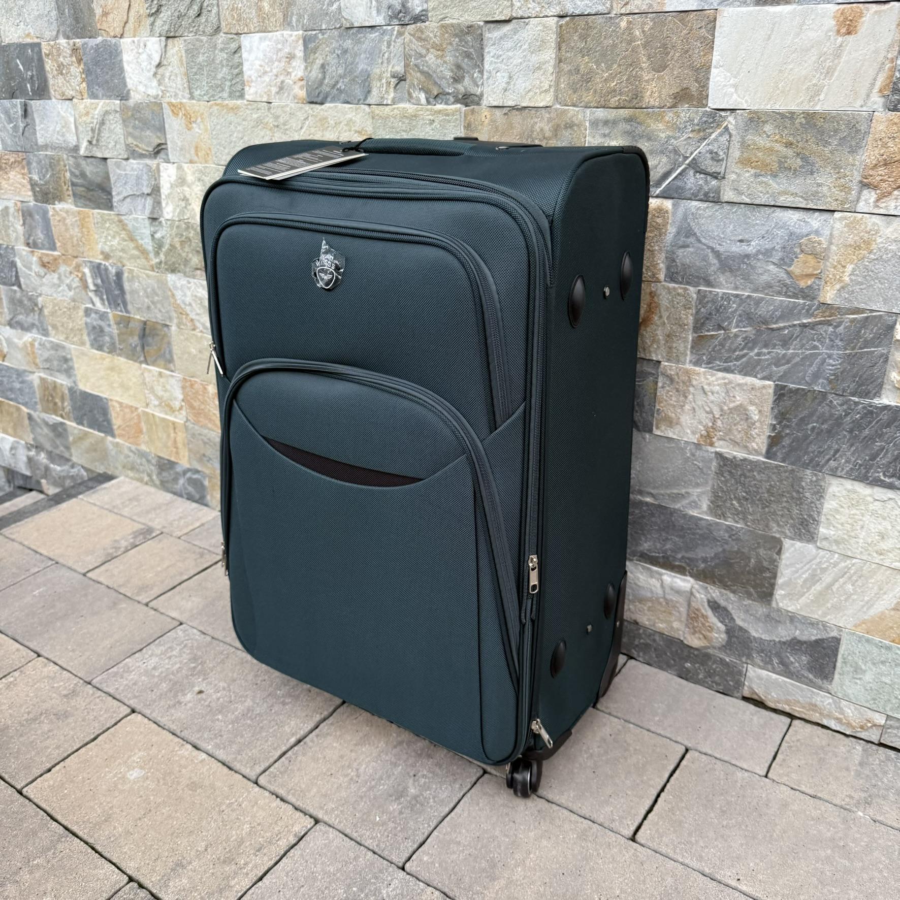 Валіза тканинна Wings 1708 на 4 колесах L Зелений (30485126) - фото 3 Валіза тканинна Wings 1708 на 4 колесах L Зелений (30485126) - фото 3