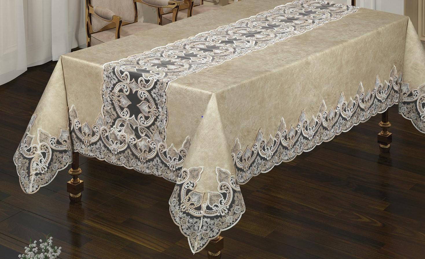 Скатерть велюровая Maison Royale 160x220 Sevval Cappucino (01MR50P160220K04)