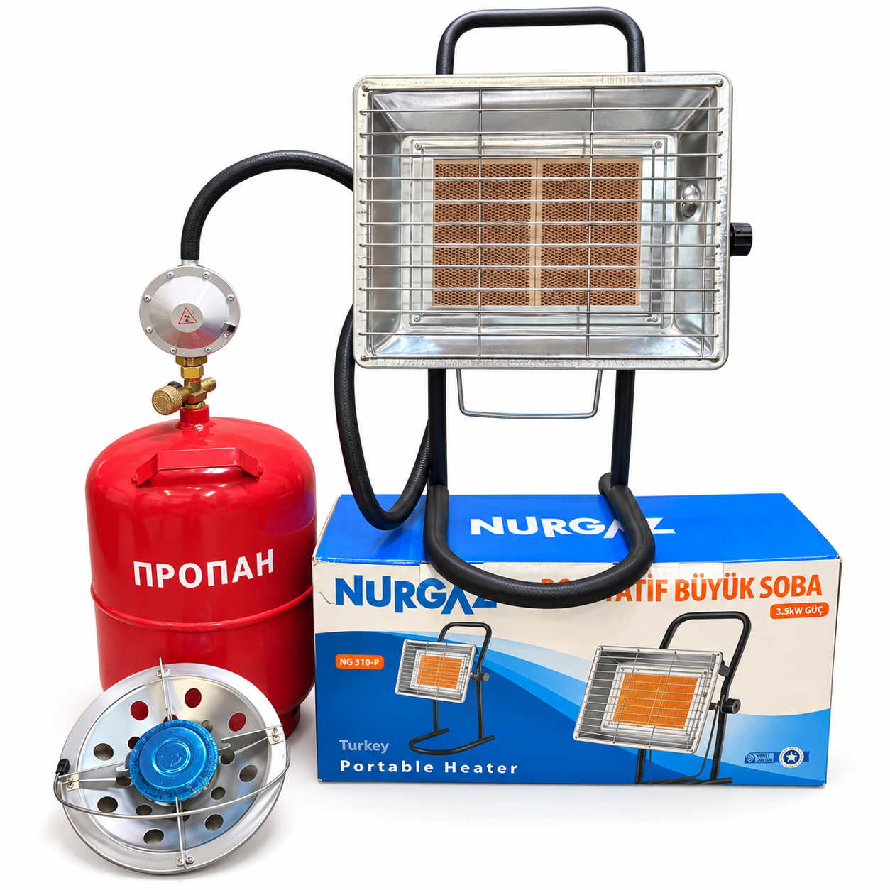 Газовый обогреватель Nurgaz с баллоном 12 л (2809-12)