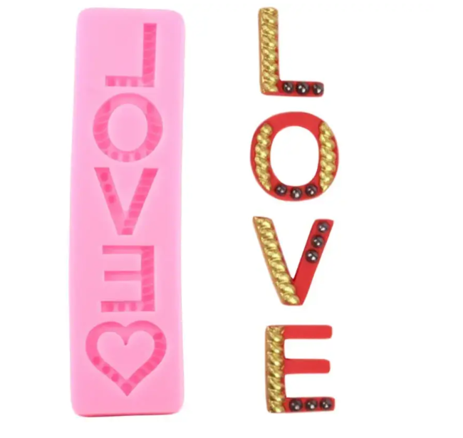 Молд силиконовый Love 169x46 мм Розовый (40581)