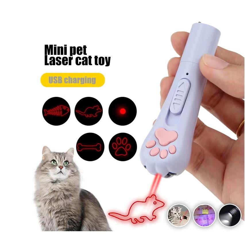 Ігровий ліхтар-лазер для тварин ZK-2381L LED+UV 4 картинки USB Білий (29703519) - фото 10