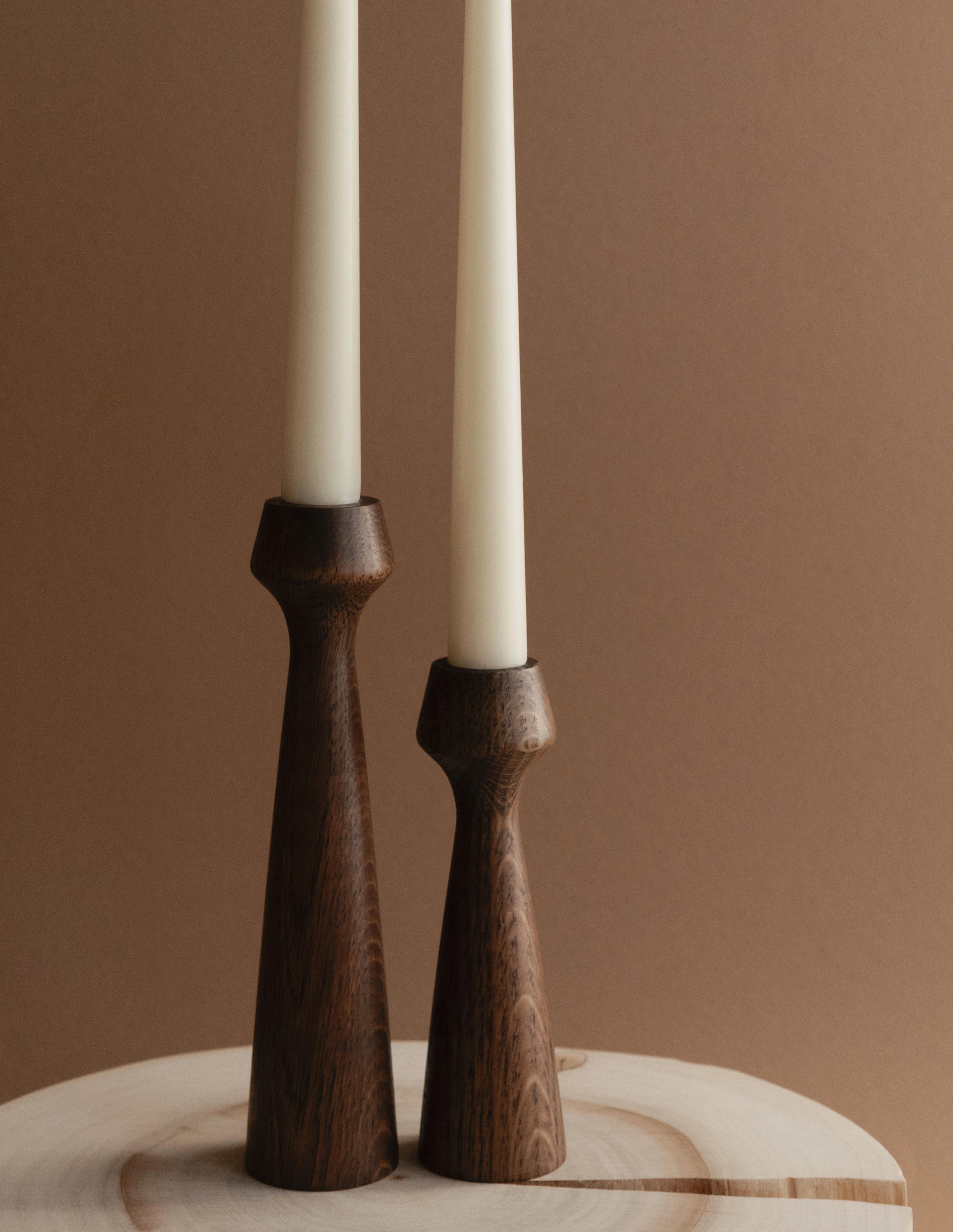 Набор подсвечников из дуба в скандинавском стиле 2 шт.