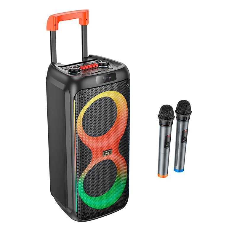 Колонка-караоке портативная Hoco HA7 75W с RGB подсветкой Black (594466)