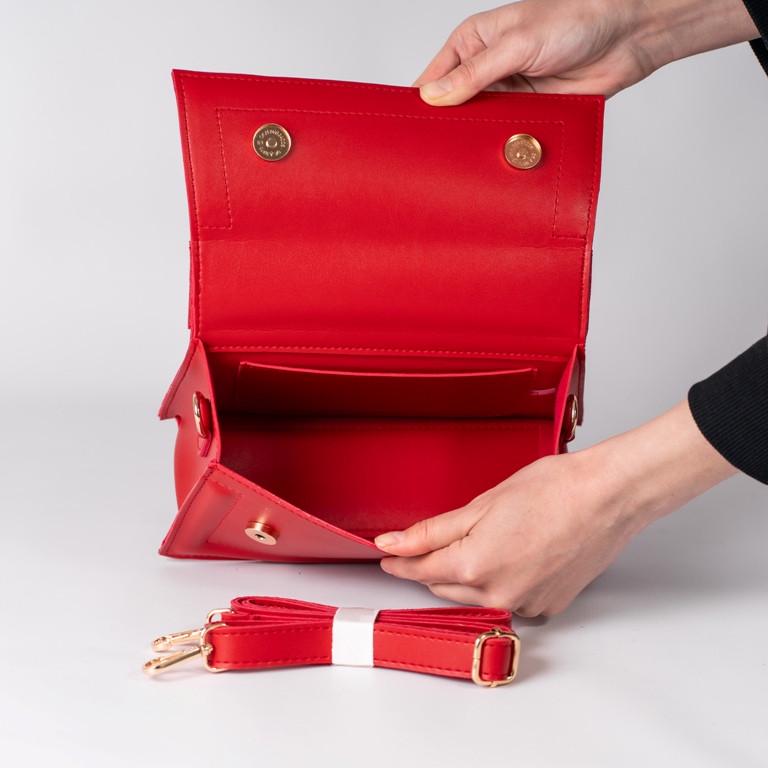 Сумка женская кросс-боди из гладкой экокожи XENIA № 17-24 Красный - фото 3 Сумка женская кросс-боди из гладкой экокожи XENIA № 17-24 Красный - фото 3