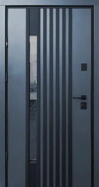 Дверь входная для улицы Straj Berez Rio P LOFT со стеклом 970x2050 мм Антрацит (33396)