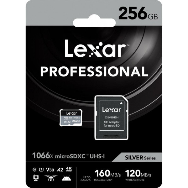 Карта памяти Lexar 256GB microSDXC class 10 UHS-I 1066x Silver (LMS1066256G-BNANG) - фото 3