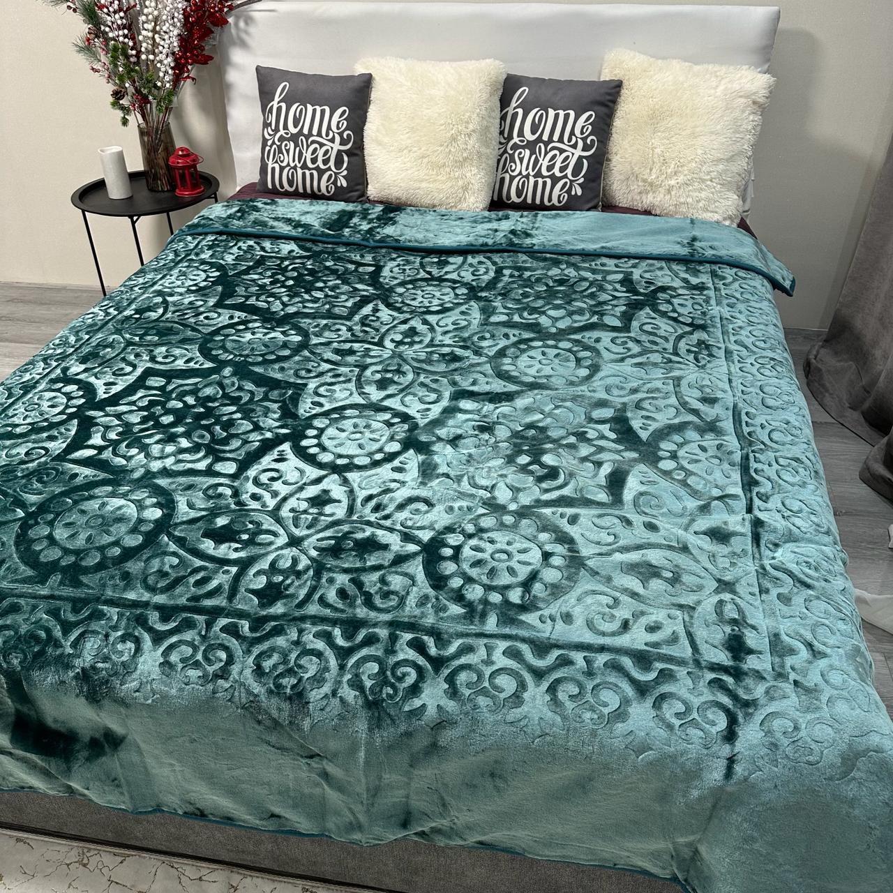 Покрывало на кровать акриловое 200x230 см Изумрудный (P-акрил-12) - фото 2 Покрывало на кровать акриловое 200x230 см Изумрудный (P-акрил-12) - фото 2