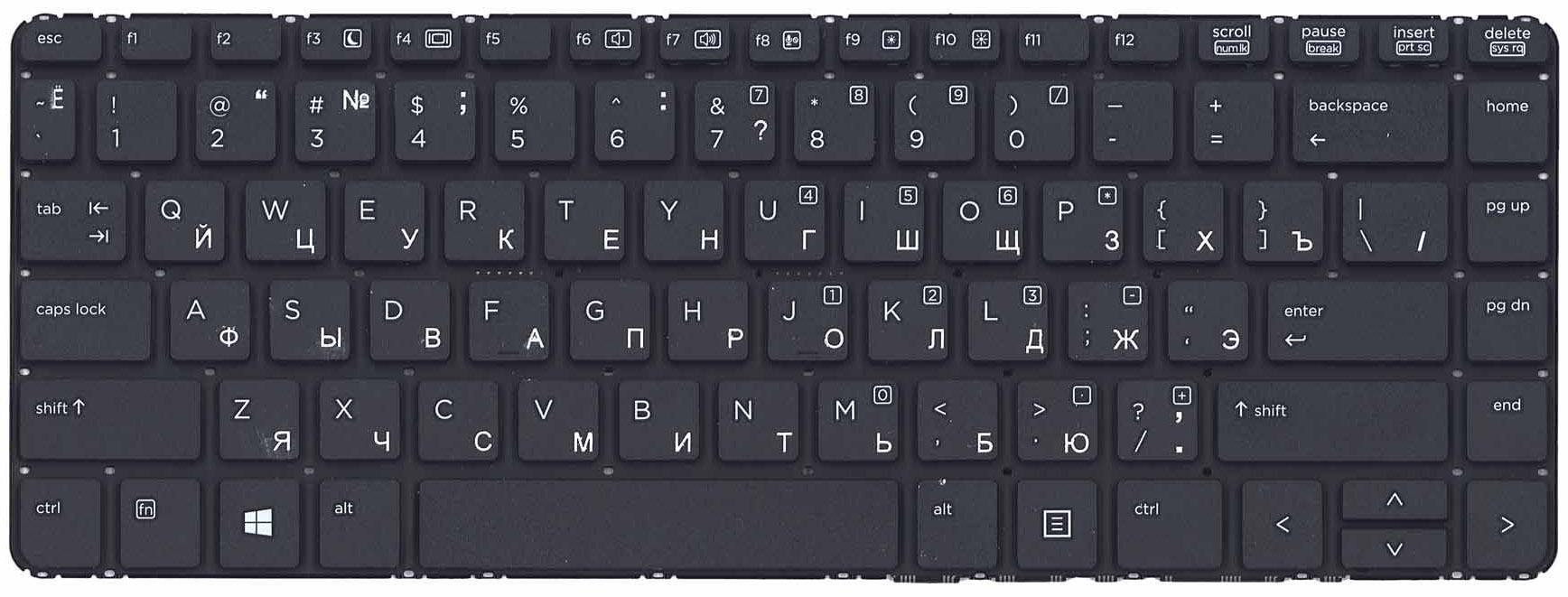 Клавиатура для ноутбука HP ProBook 440/441/445/446 Black