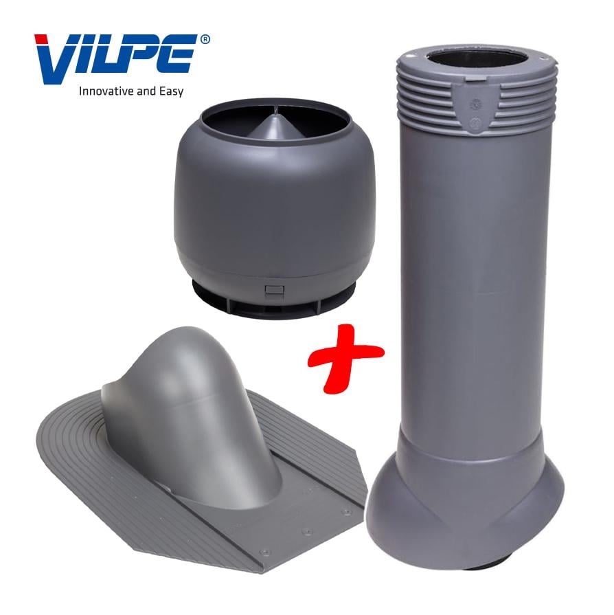Выход фановой трубы Vilpe для битумной черепицы утепленный Ø 110 мм 500 мм 7024 Графитовый (30124431) - фото 4