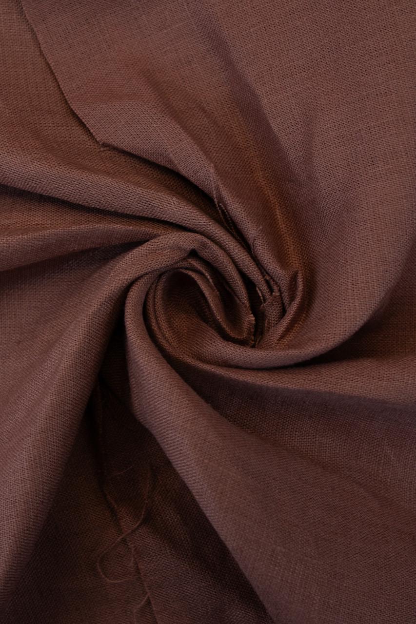Ткань льняная костюмная 4с33 190 г/м2 цвет 603 Mahogany 18-1425 TCX 100% лен Коричневый (OBR491_603)