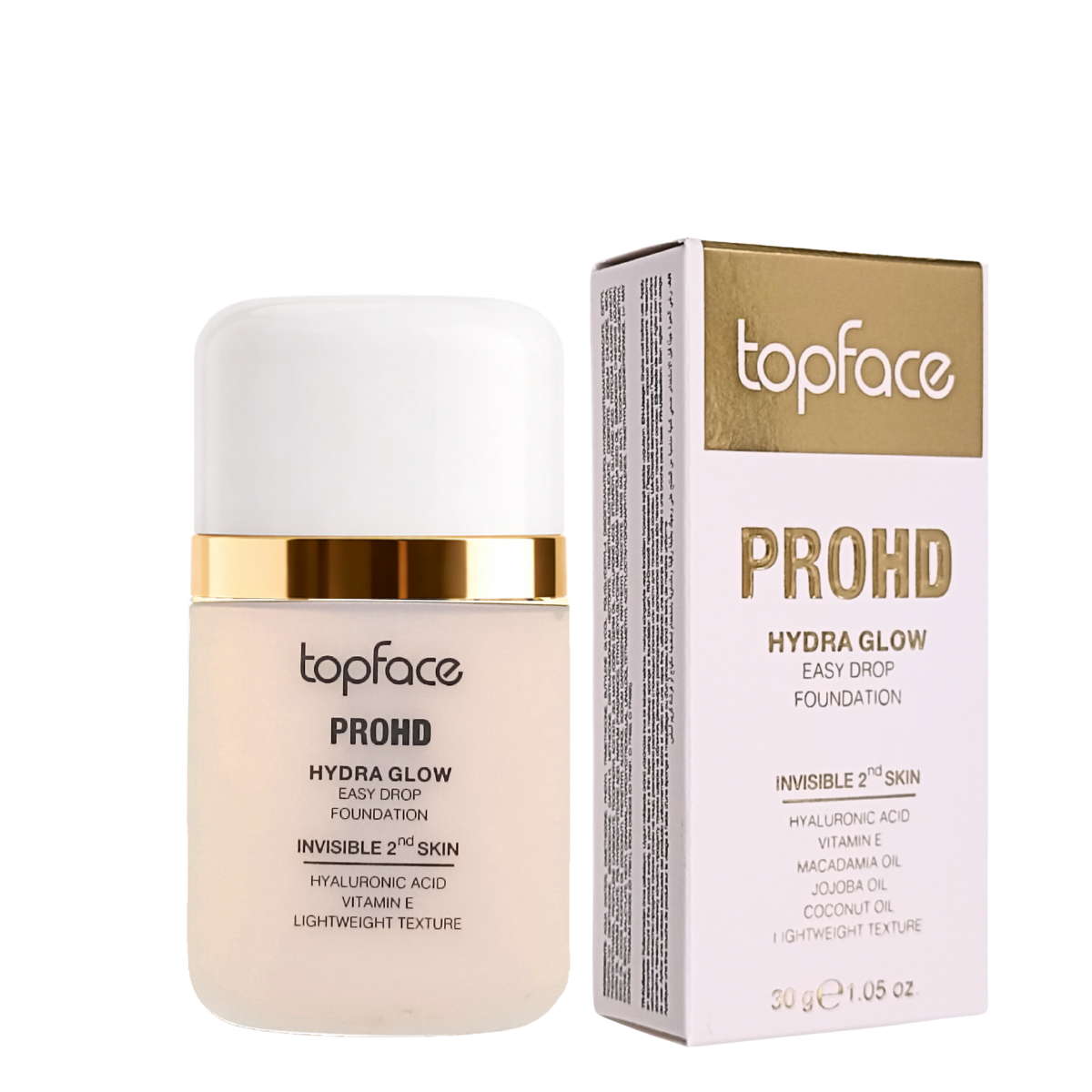 Тональна основа Topface PROHD Hydra Glow Easy Drop PT477 01 Alabaster рідка 30 мл Слонова кістка