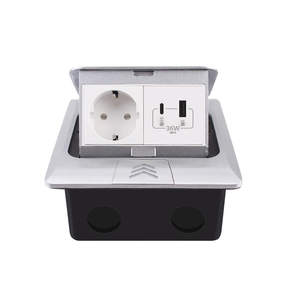 Розетка напольная LIVOLO из USB-A/USB Type-C 36 Вт встроенная IP44 алюминий Серебряный (VL-SHS016-TC.UA.UC-WP-S) Розетка напольная LIVOLO из USB-A/USB Type-C 36 Вт встроенная IP44 алюминий Серебряный (VL-SHS016-TC.UA.UC-WP-S)