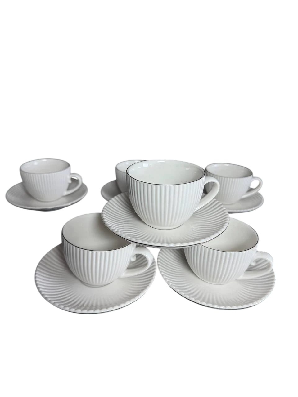 Сервіз кавовий Royal Grace 30-1 керамічний 100 мл 12 предметів 6 персон Білий