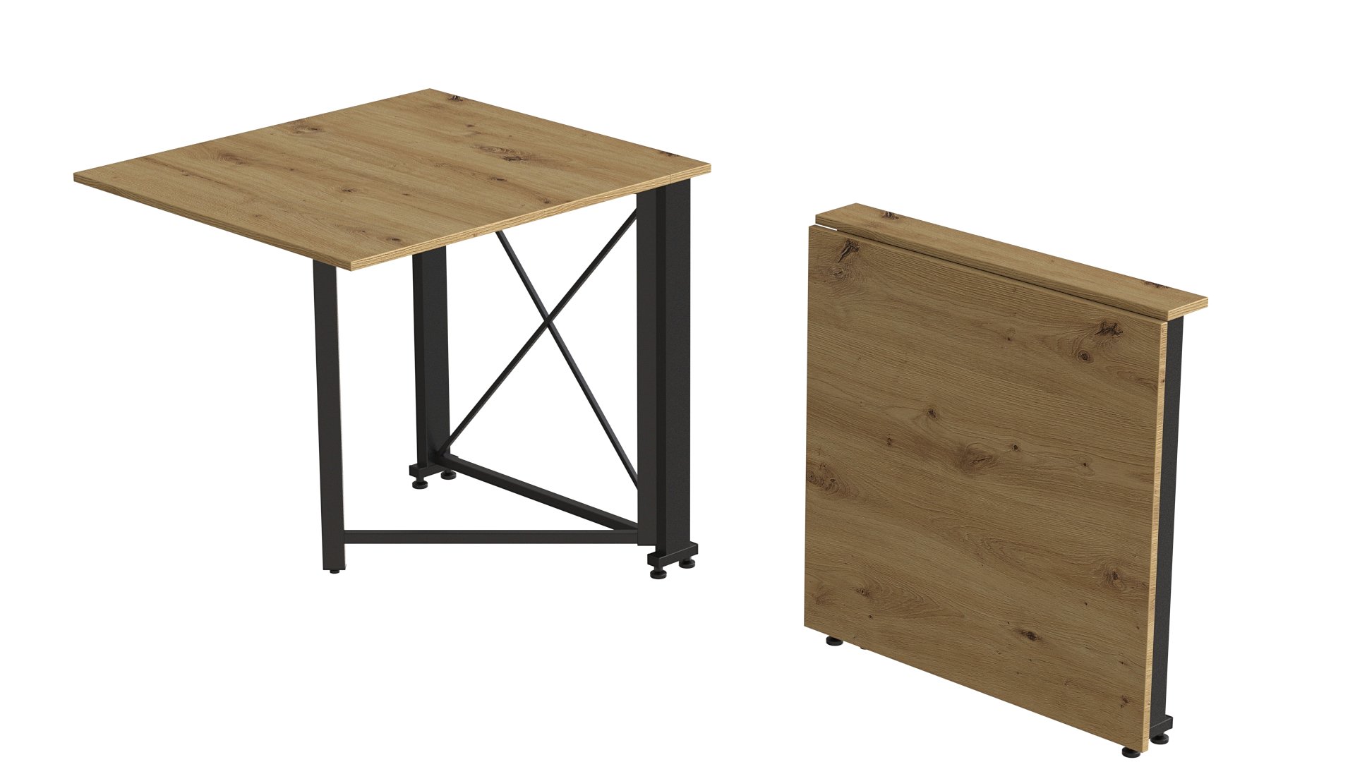 Стол-книжка трансформер Ferrum-decor Orion 1 металл/ДСП 16 мм 750x810x730 мм Черный/Дуб Артизан (ORI106) - фото 3 Стол-книжка трансформер Ferrum-decor Orion 1 металл/ДСП 16 мм 750x810x730 мм Черный/Дуб Артизан (ORI106) - фото 3