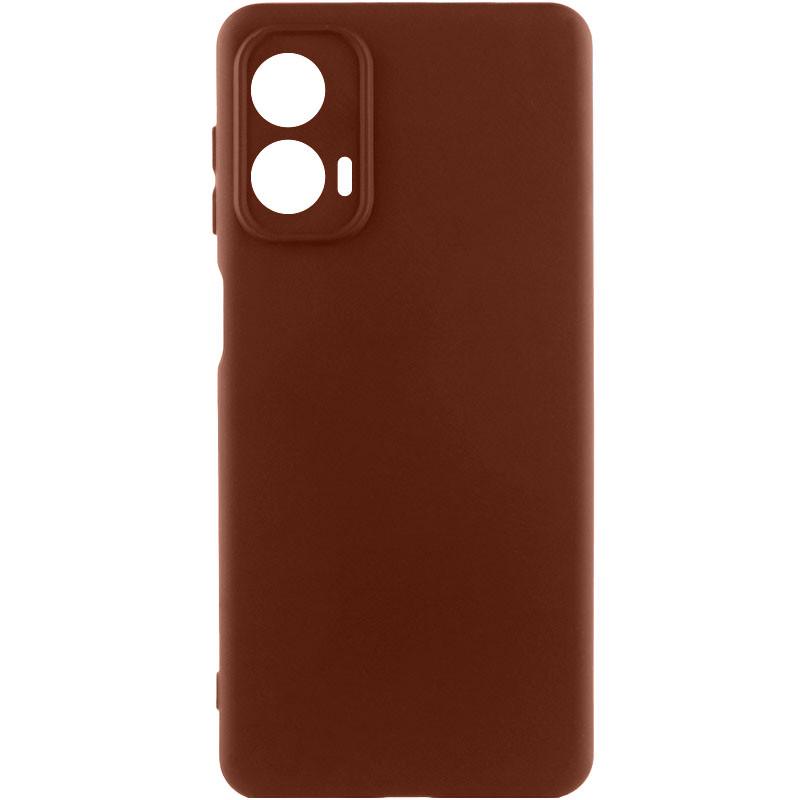Противоударный чехол Silicone Cover Lakshmi Full Camera (AA) для Motorola Moto G24 коричневый
