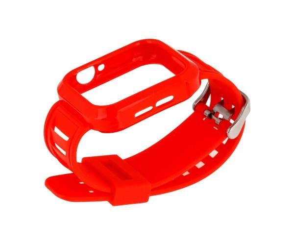 Ремінець Silicone Shine для Apple Watch та Protect Case 44 мм Red