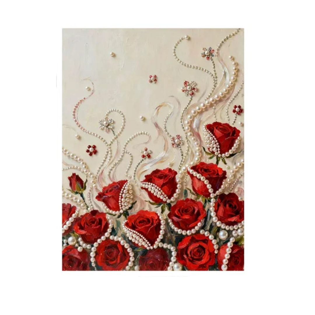 Алмазная мозаика с бусинами Розы 40х30 см (Y02505)