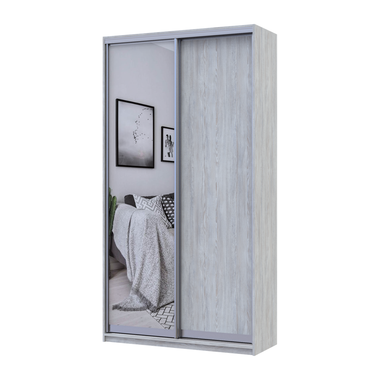 Шкаф-купе Doros Сити Лайт 1 ДСП/1 зеркало 120х45х225 см Сосна Натти (80736500)