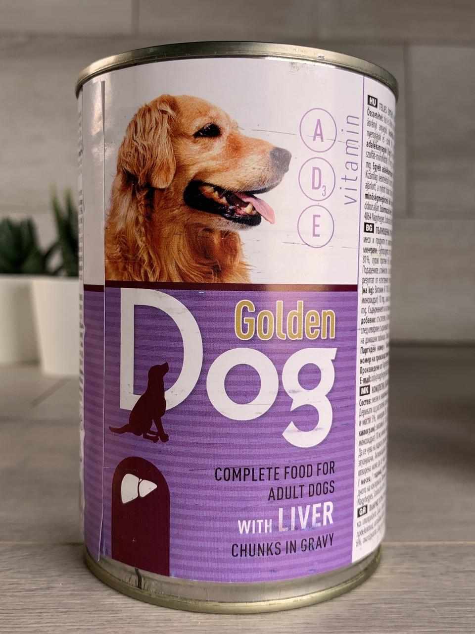 Корм для собак в жестянке Golden Dog печень 415 г (1903363316)