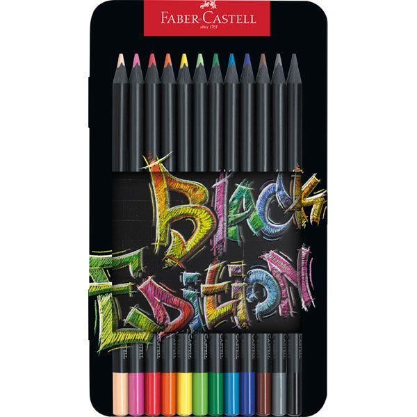 Набор цветных карандашей Faber-Castell Black Edition металлический пенал 12 цветов Черное дерево (116413) Набор цветных карандашей Faber-Castell Black Edition металлический пенал 12 цветов Черное дерево (116413)