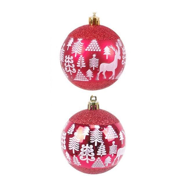 Набор пластиковых новогодних шаров Flora 6 шт. d 7 см (43187)