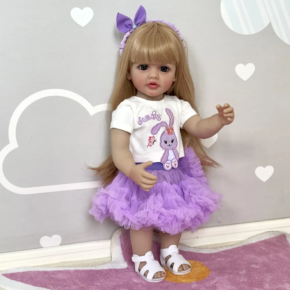 Кукла силиконовая Reborn Белла с длинными волосами 55 см (2564097536)