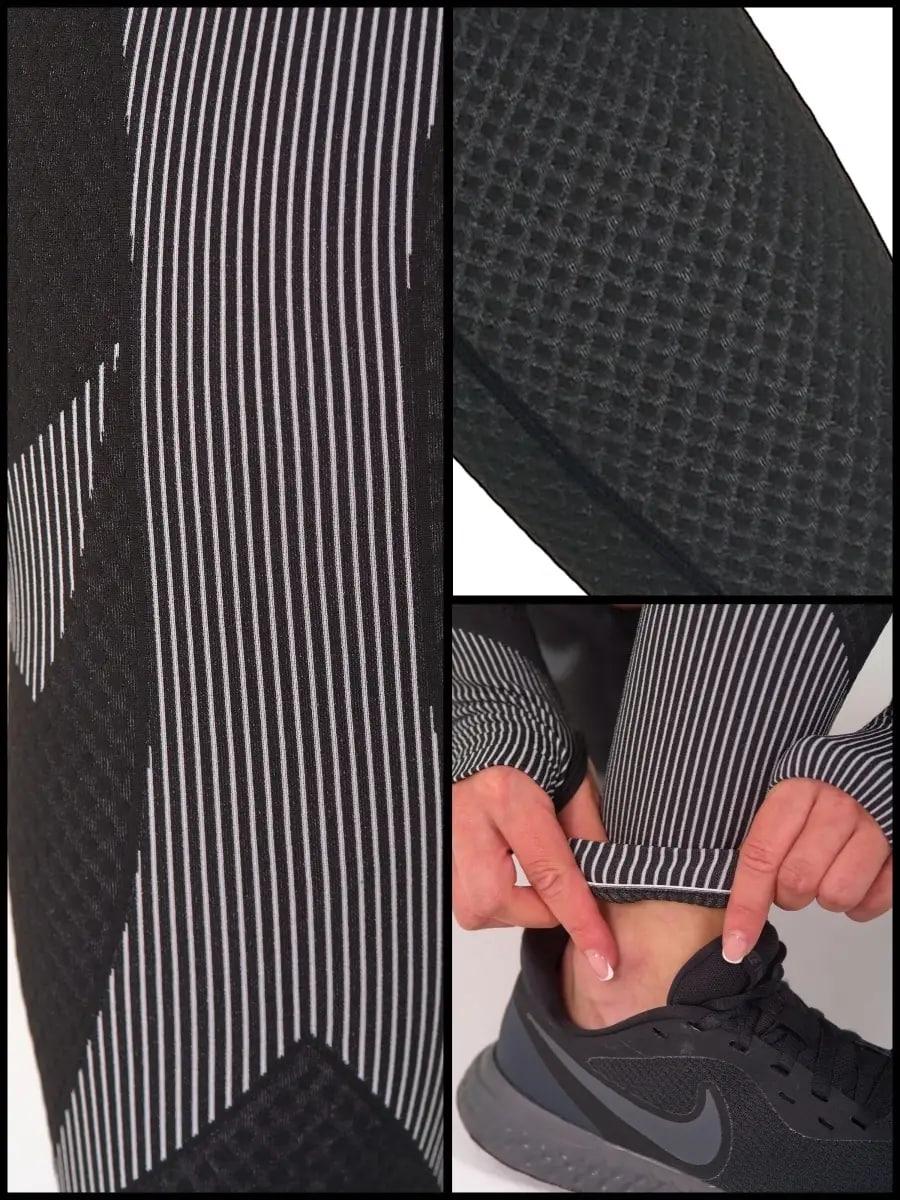 Лосини спортивні Push Up жіночі для тренувань йоги фітнесу та бігу Push Up з сірими вставками S Чорний (70062S) - фото 6 Лосини спортивні Push Up жіночі для тренувань йоги фітнесу та бігу Push Up з сірими вставками S Чорний (70062S) - фото 6