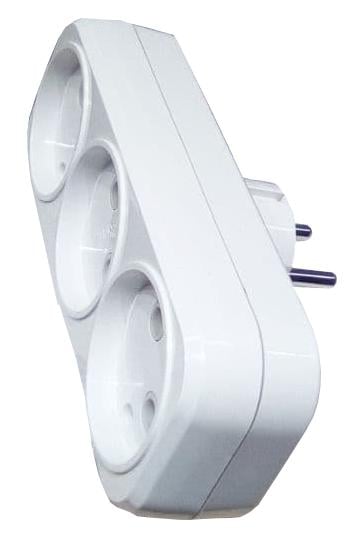 Трійник у розетку без заземлення Lumano 16А Білий (18669)